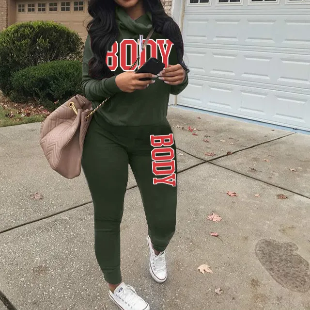 Новые женские спортивные костюмы с буквенным принтом комплект из двух предметов