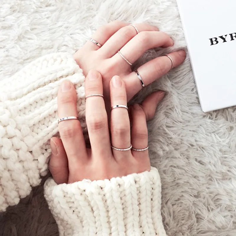 Женское винтажное золотое/серебряное цветное соединение набор колец 10 шт./компл.