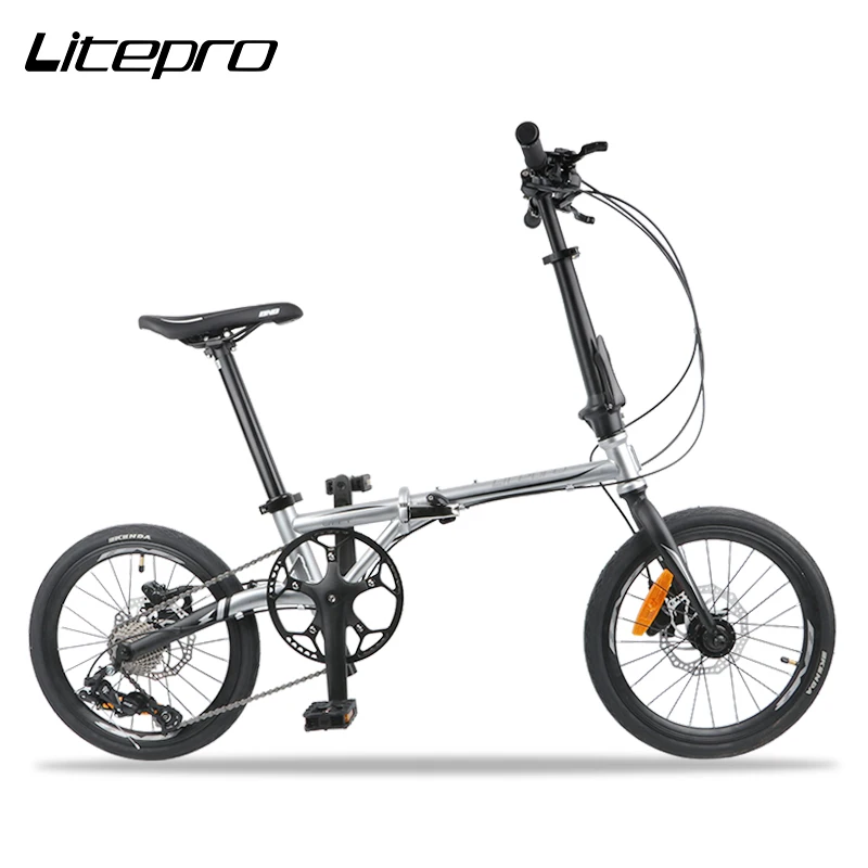 Litepro складной велосипед хромомолибденовый стальной дисковый тормоз 9-скоростной