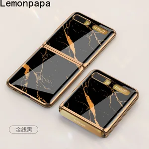for samsung galaxy galaxy z flip case luxury plating glass full protection shockproof back cover for samsung galaxy z flip case free global shipping