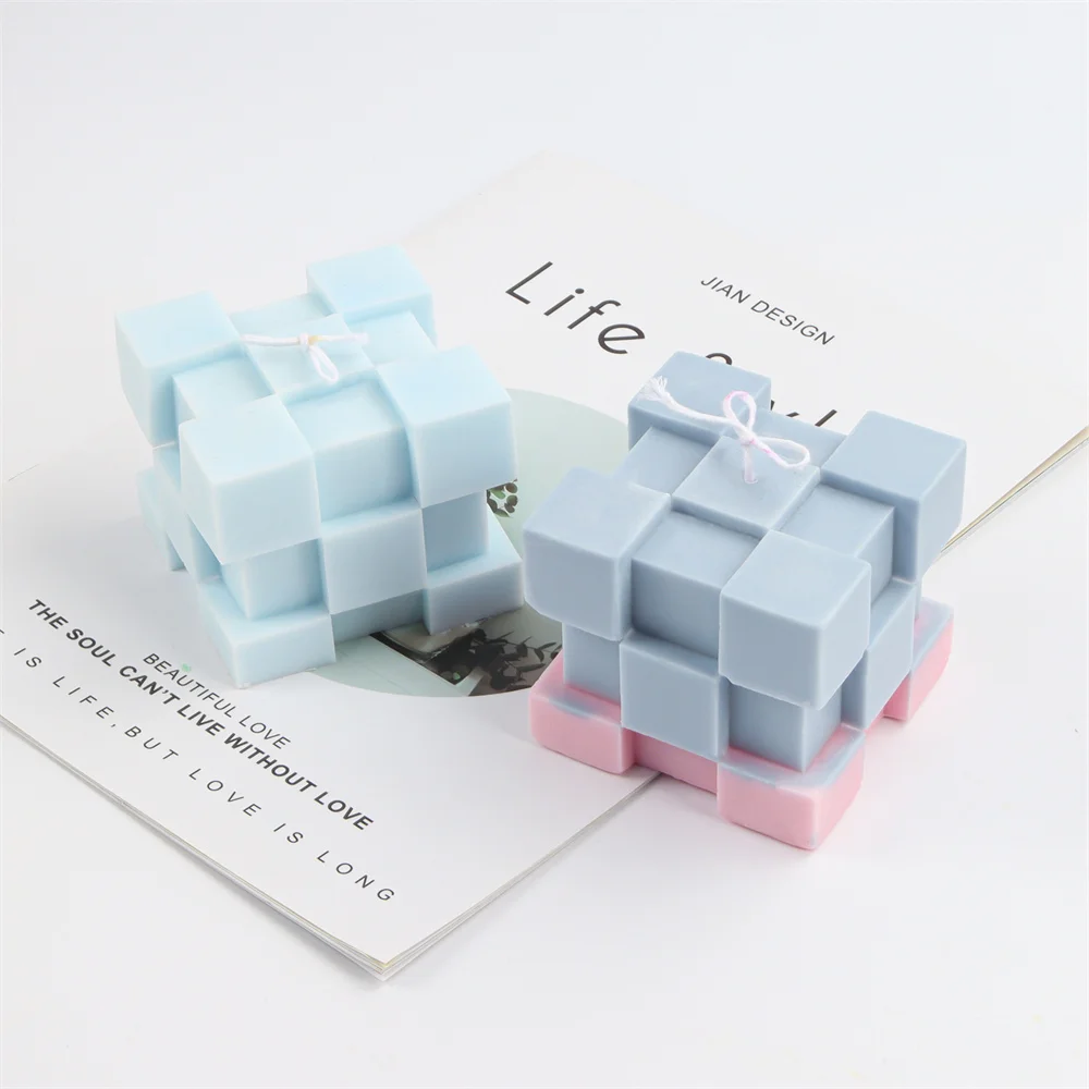 

Reusable Cube Candle Mold Silicone Solid Multifaceted Candle Mold DIY Manual Scented Rubik's Cube Candle Mold