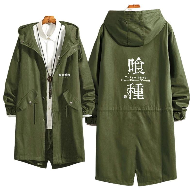 Универсальное светящееся тонкое длинное пальто с капюшоном Токийский Гуль герой