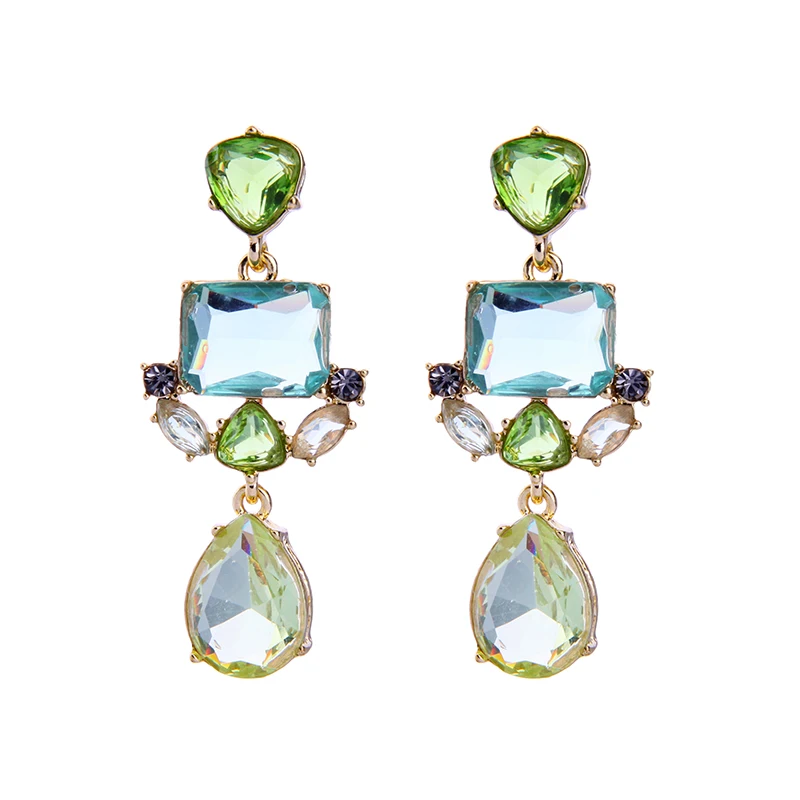 Модные серьги с зелеными кристаллами для женщин экспресс доставка Али горячая
