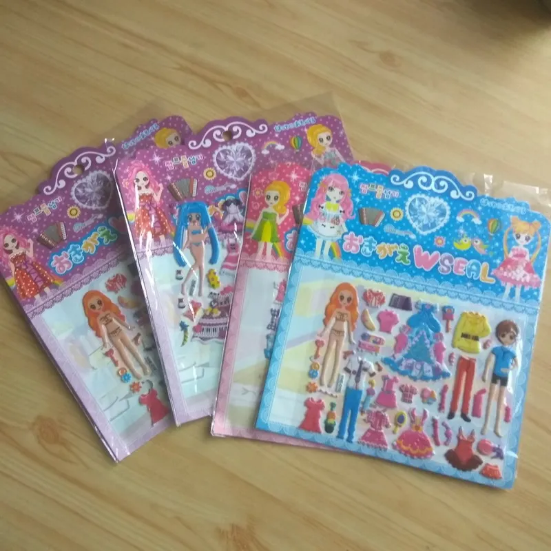 1 лист Дети Девочка одеваются наклейки 3D Пузырьковые для девочек дневник телефон