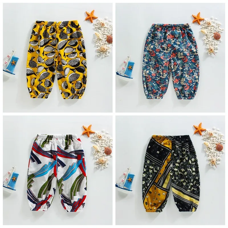 

9m-7y Baby Boys Pants Kids Fashion Loose Pants Kids Cotton Anti-mosquito Pants Girls Summer Pants Baby Pants Toddler Pants 2021