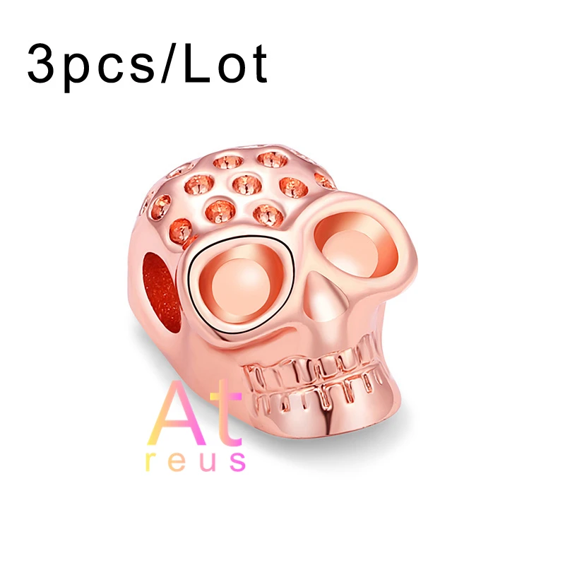 3 шт. гладкие граненые бусины в форме черепа для изготовления украшений своими