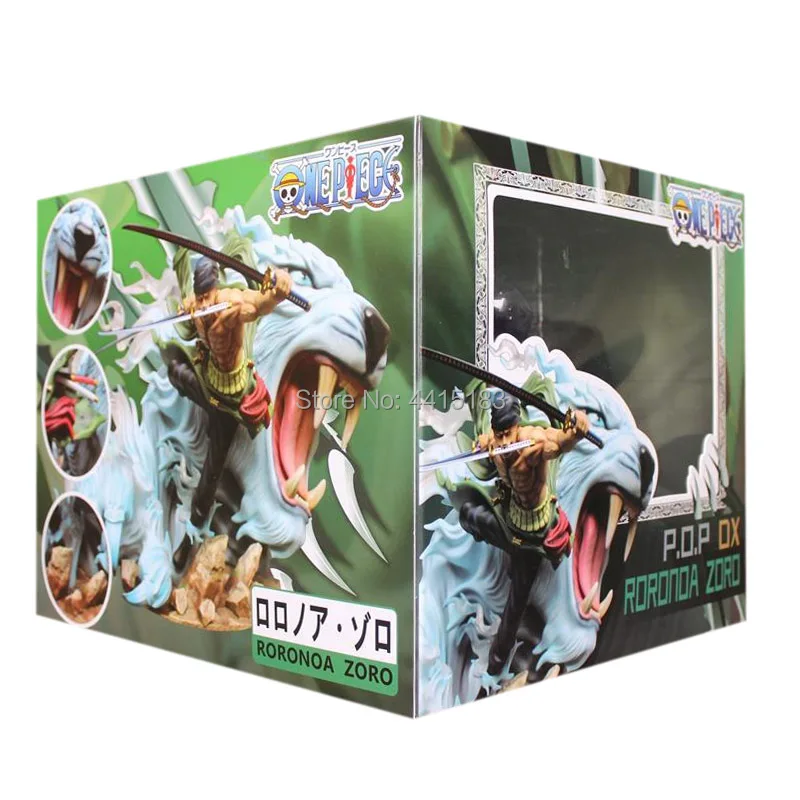 23 см аниме одна деталь фигурка поп DX Roronoa Zoro борьба с тигром вер. ПВХ мультяшная фигурка игрушки Коллекционная модель подарок для мальчика