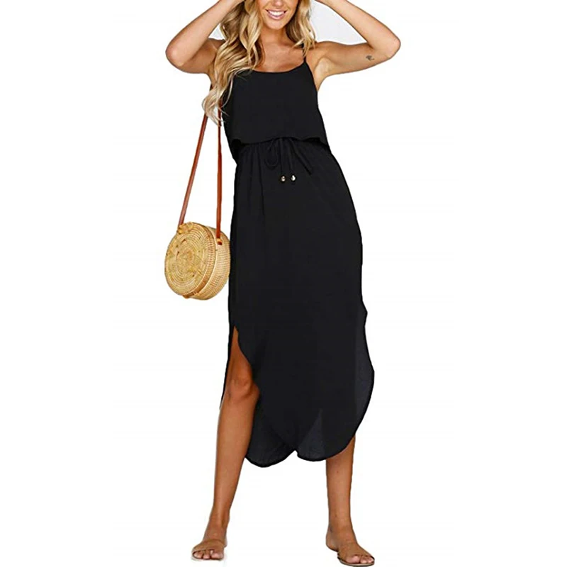 Горячее предложение женское сексуальное платье на бретельках с низким вырезом