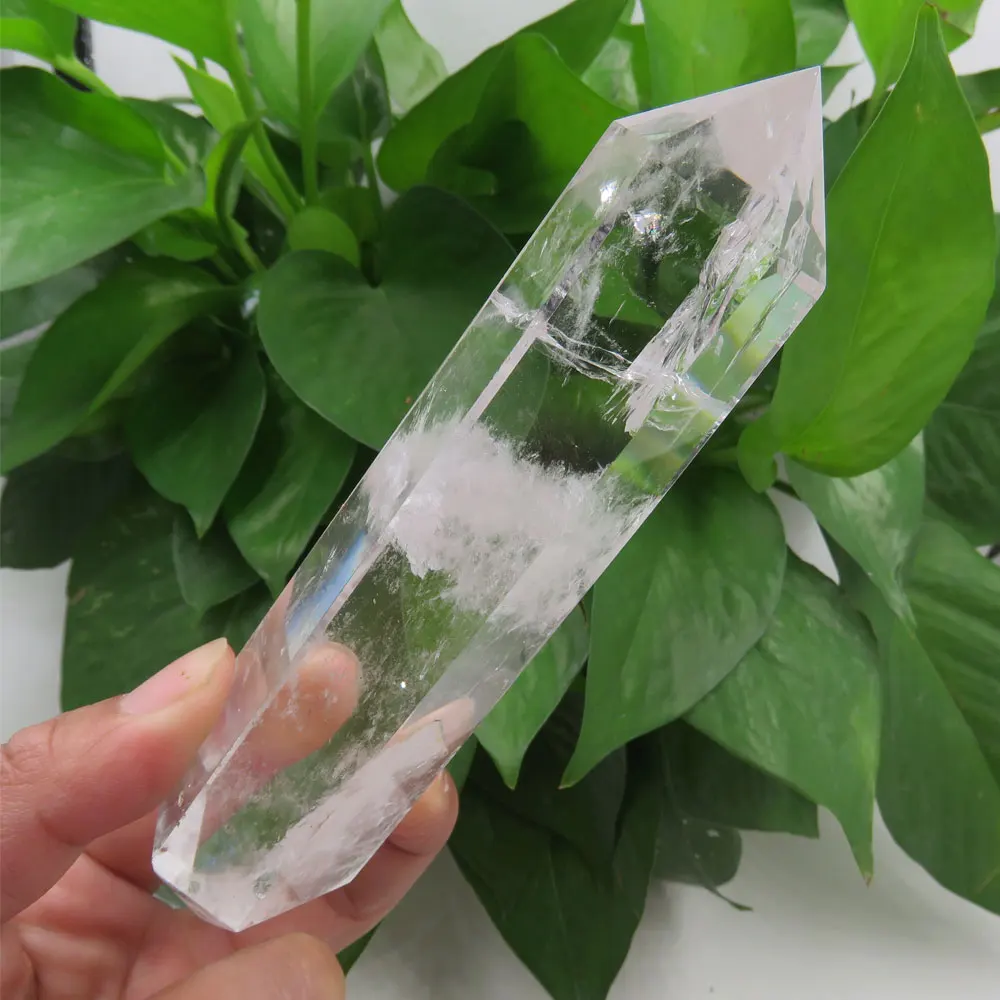 181 г натуральный камень белый прозрачный кварц Кристалл Двойной конечный