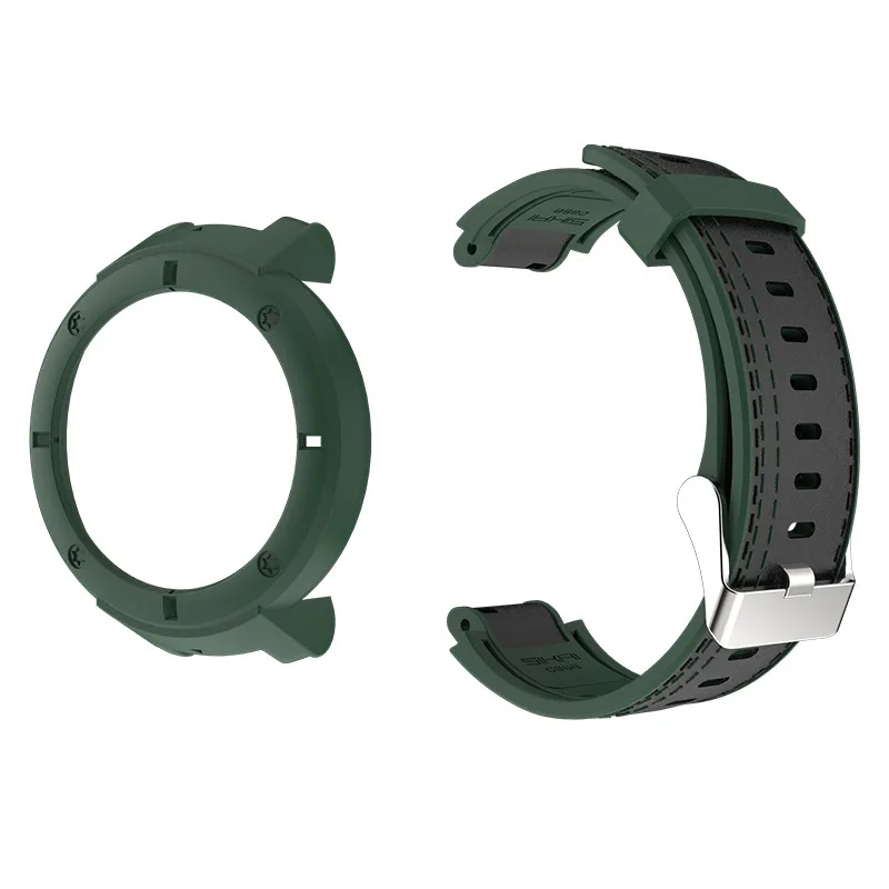 Умный ремешок для часов Amazfit Verge Xiaomi Huami 3 lite силиконовый ремешок сменный Браслет и чехол SIKAI защитный чехол для ПК - Цвет: case and strap