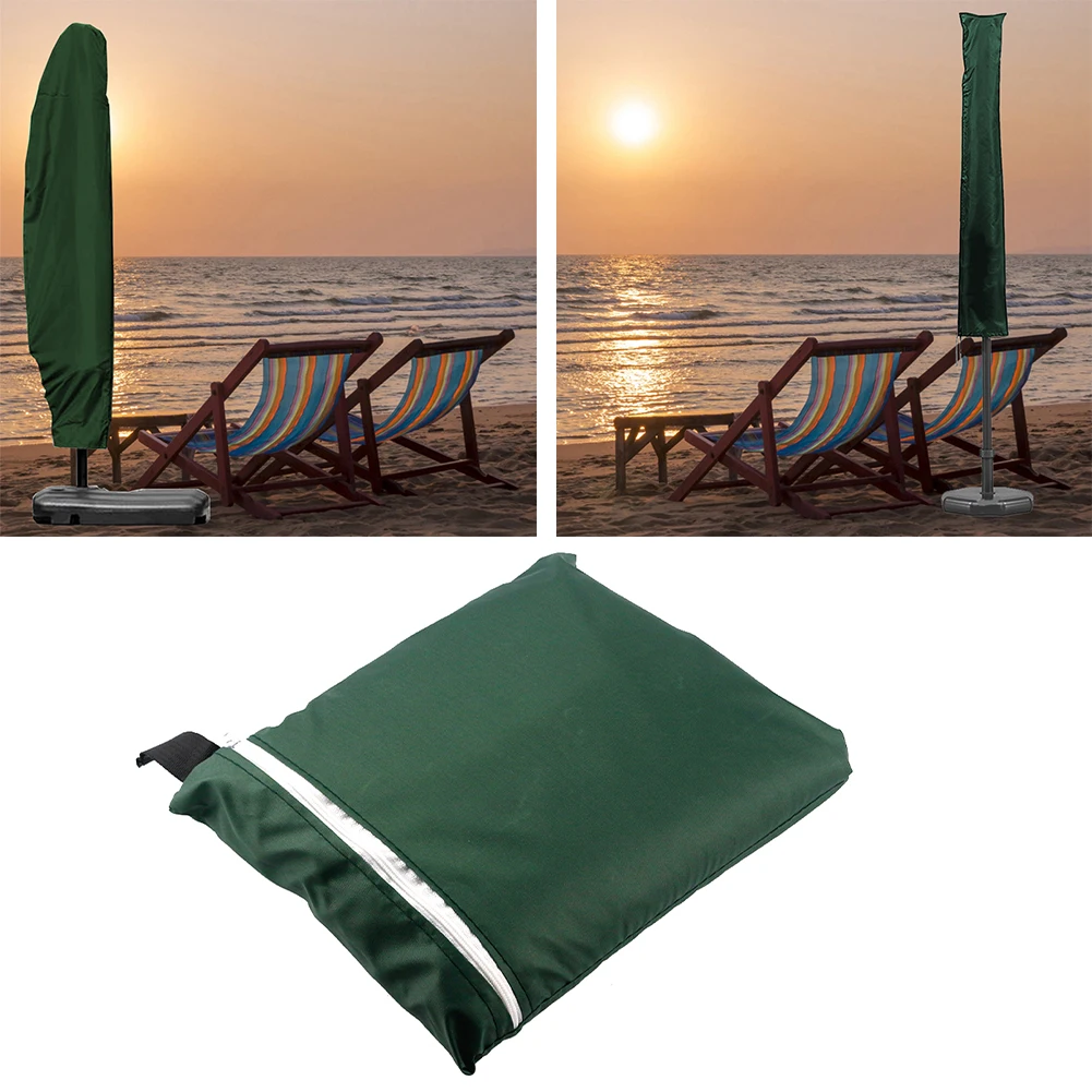

Dustproof Drawstring Zipper Closure Oxford Cloth Protection Yard Garden Solid Patio Parasol Cover Durable Foldable For Outdoor