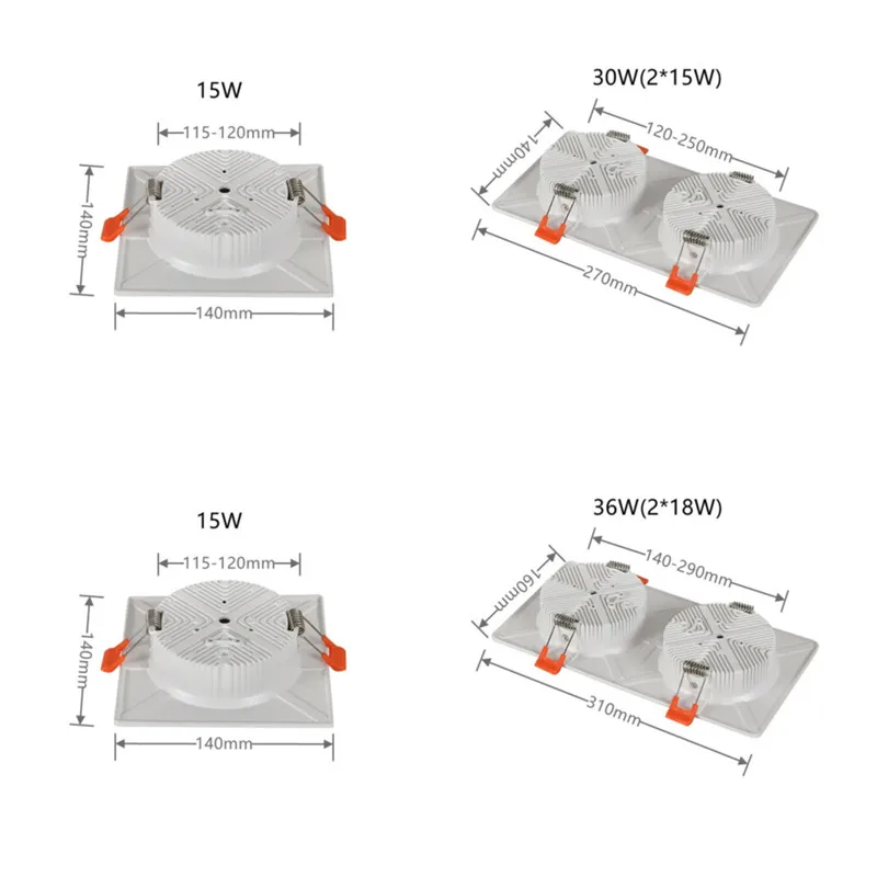 Квадратная ультра тонкий Встраиваемый светодиодный светильники 7 Вт 12 14 15 18 30 36 SMD