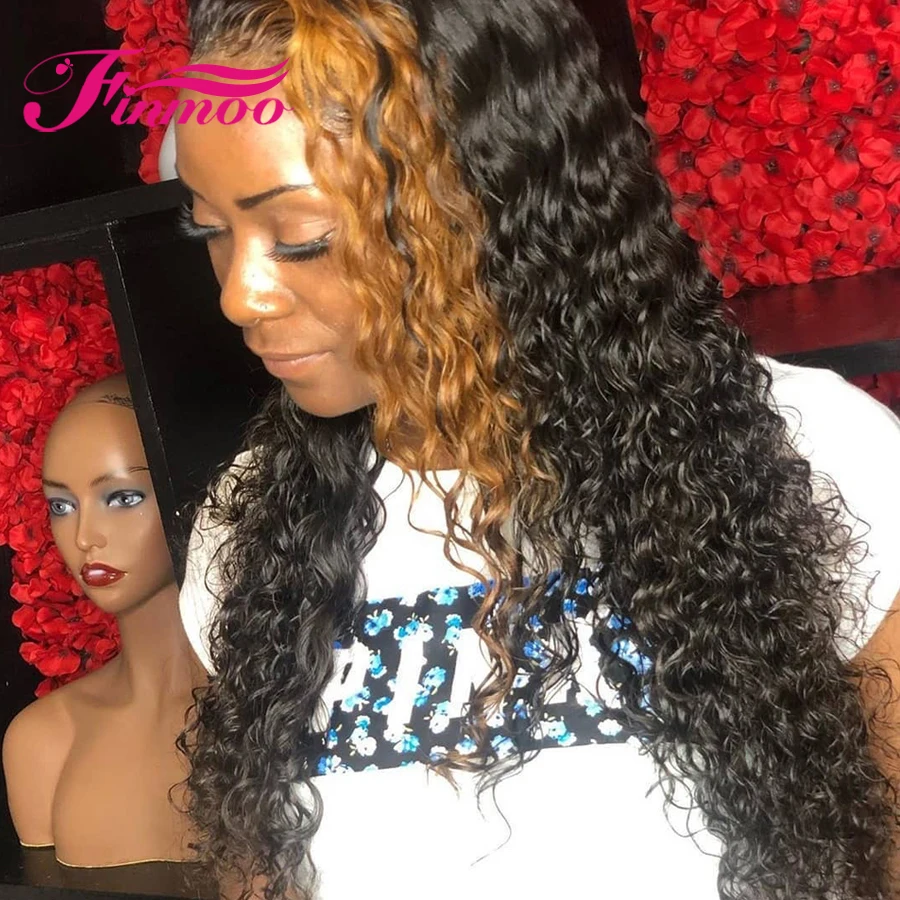 Медовый блонд кудрявые человеческие волосы на фронте парики для женщин