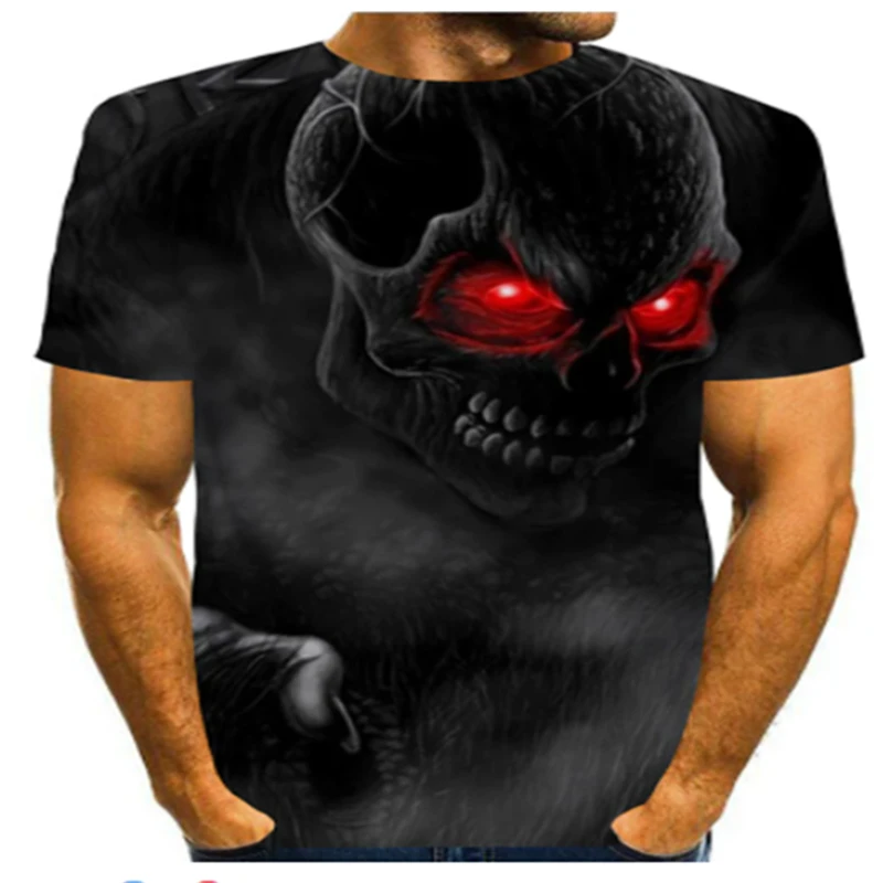 

2021 Summer Punisher 3D T-shirt Men's Casual Fashion Streetwear Men's Printed T-shirt Cool Skull Top