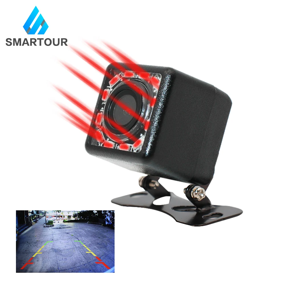 Smartour Автомобильная камера заднего вида 4 светодиодный монитор ночного видения с функцией парковки CCD водонепроницаемый HD видео 140 градусов