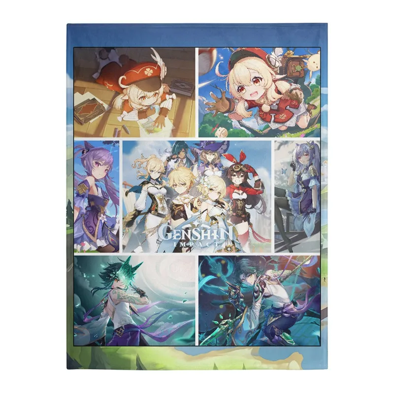 

Genshin Impact Soft Plush Plaid Fleece Blanket for Kids Adult Winter Bedspreads Keep Warm Sofa Quilt mantas de cama invierno