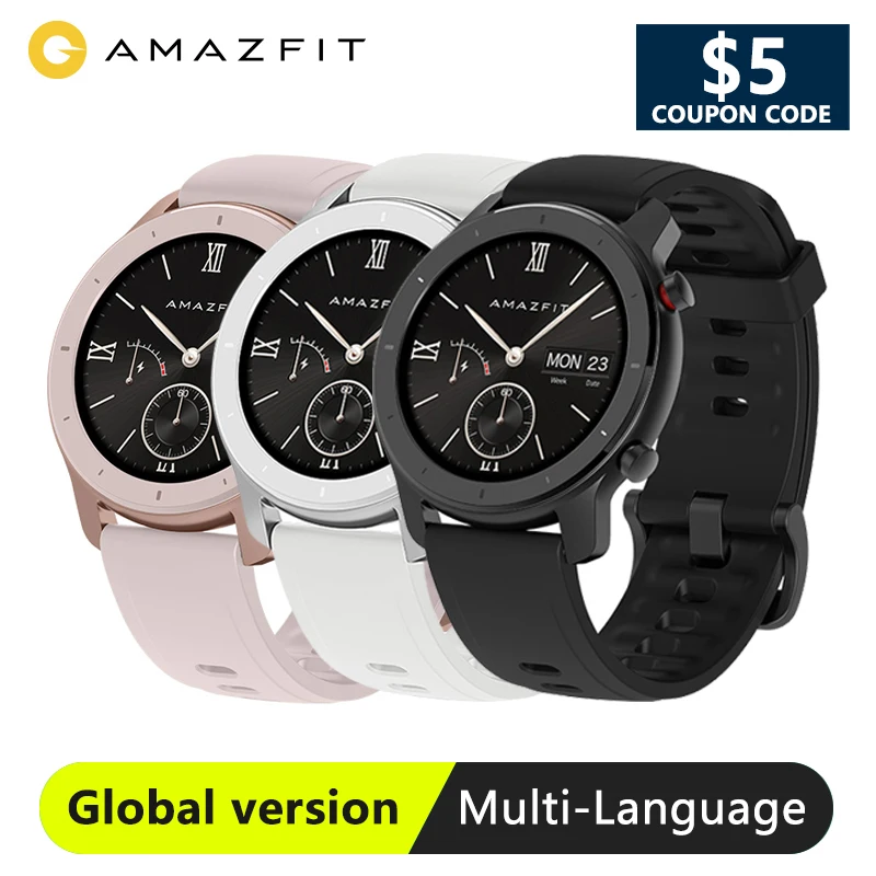 Amazfit GTR 42 мм умные часы глобальная версия smartwatch 12 дней батареи GPS 5ATM