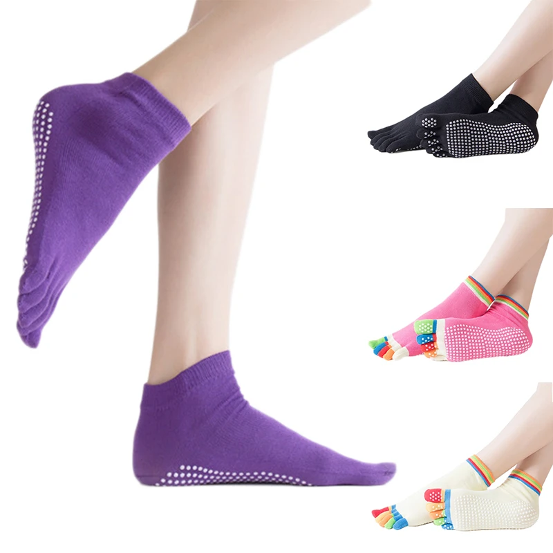 

Women Sports Yoga 5 Toes Socks Anti-slip Cotton Sock Exercise Massage Pilates Sportswear Accessories Sports Socks