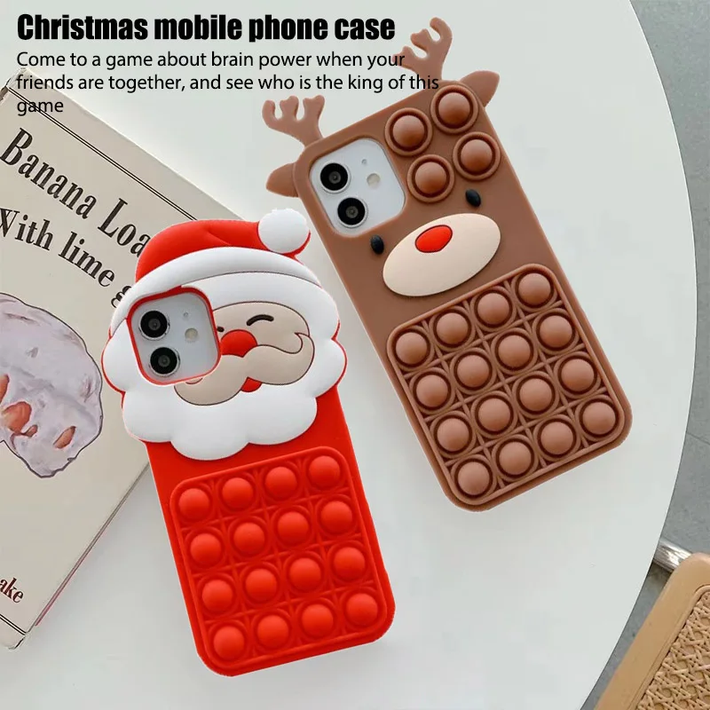 Чехол для телефона с Санта Клаусом iPhone 13 12 11 Pro Max mini Рождественский чехол оленем