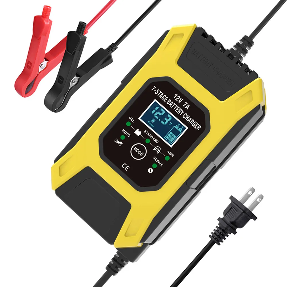 12V 7A импульсный Батарея Зарядное устройство цифровой ЖК-дисплей Дисплей для