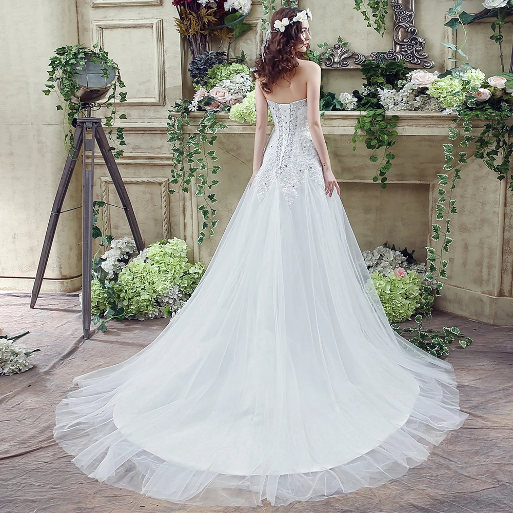 Настоящая фотография аппликации Свадебные платья А 2021 Robe De Mariage Очаровательная