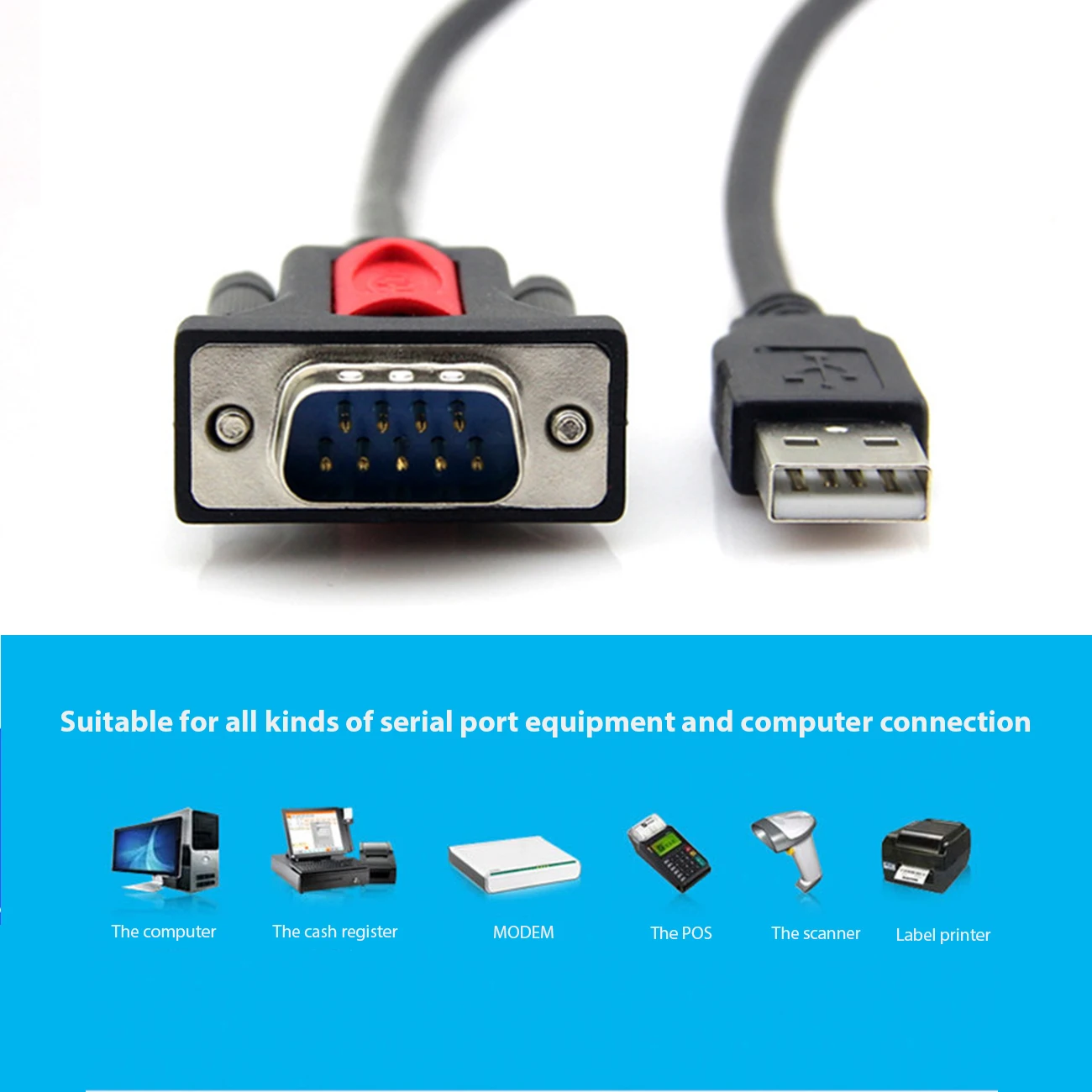 

9 Pin USB RS232 To DB Male Cable Adapter Converter, Support Win 7 8 10 Pro System, Support Various Serial Devices, Novelty