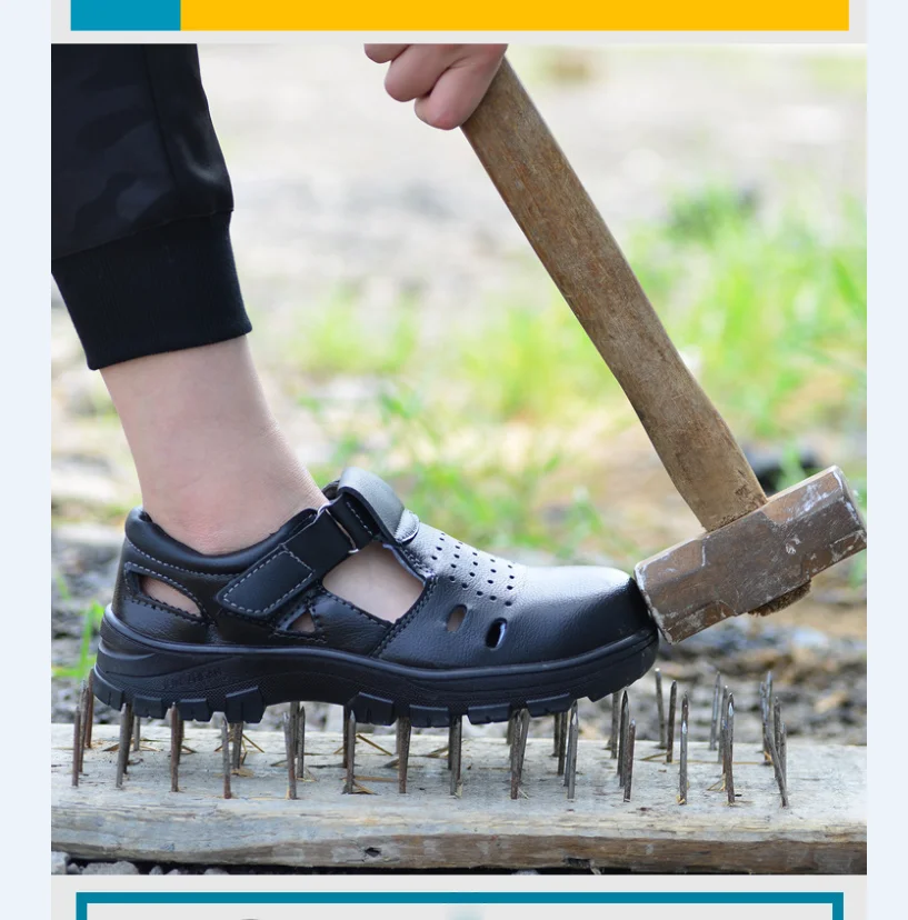 

Мужские кроссовки, рабочая обувь, стальной носок, защита от проколов, рабочие сандалии, 2021