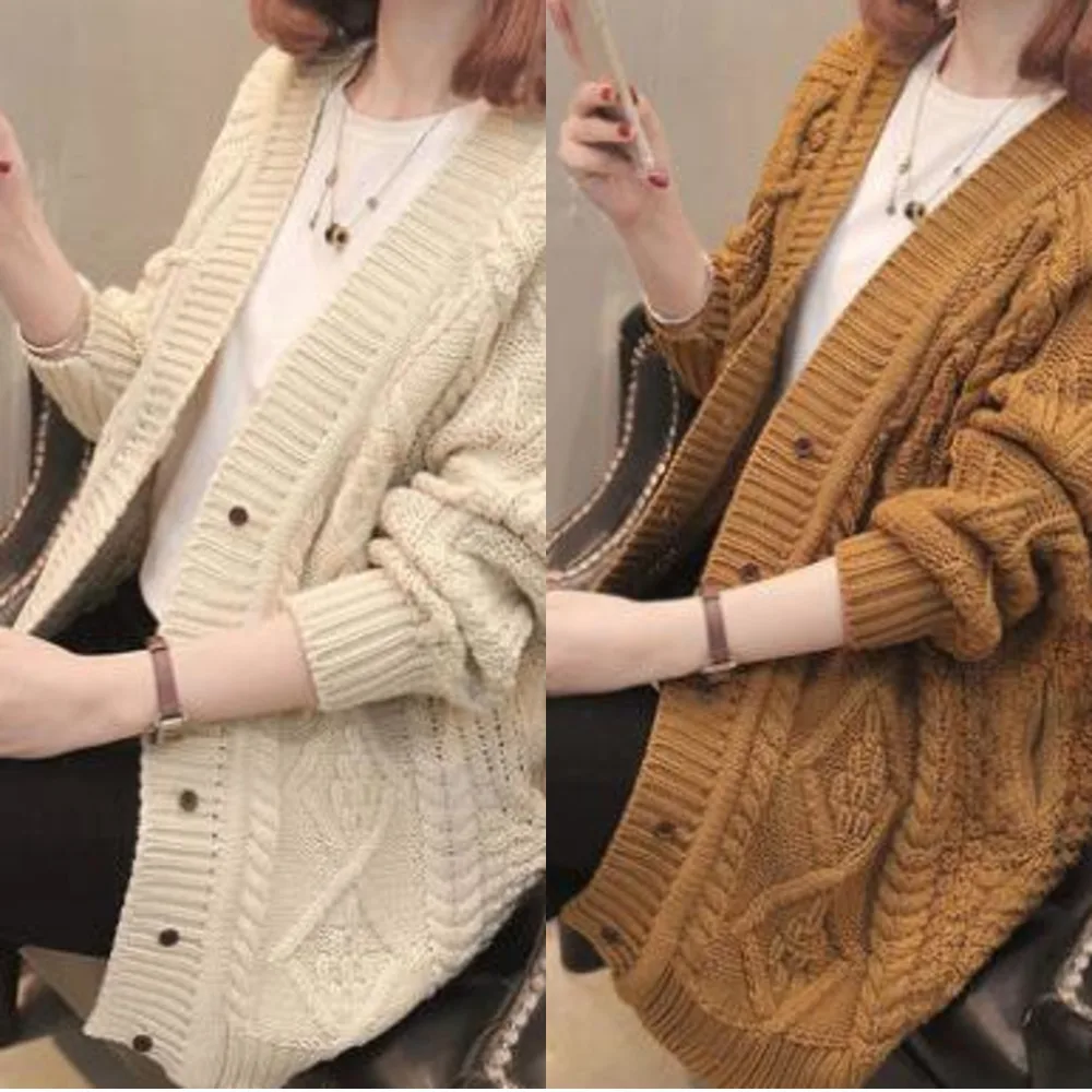 

Loose Autumn Female Winter Sweaters Sweater Outerwear Korean Style fashion Knitted Sweater Cardigan size Women tops
