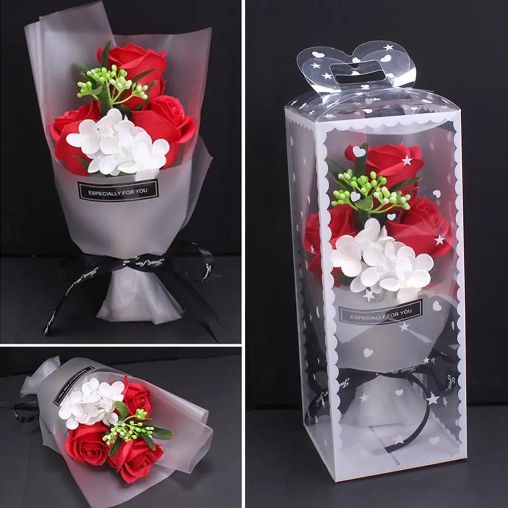 

1 Bouquet Artificial Soap Rose Flower Valentine Mother Day Gift Wedding Decor Living Room Party Festival Decoration