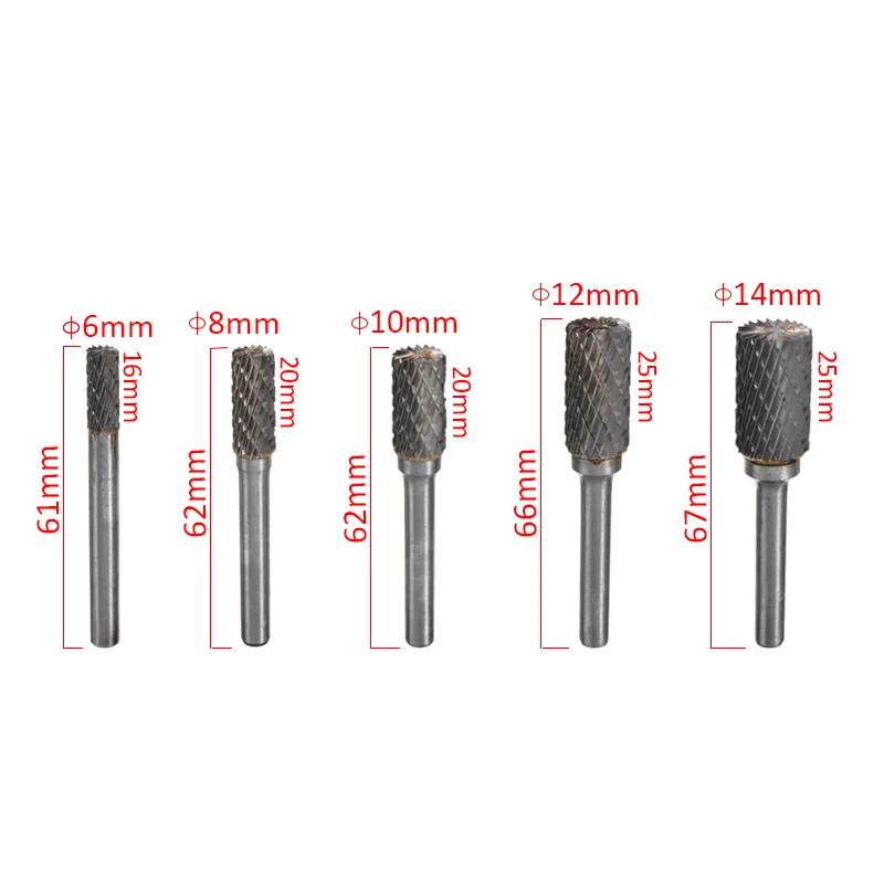 5 шт. 1/4 &quotВольфрамовая твердосплавная шлифовальная машина 6 мм хвостовик
