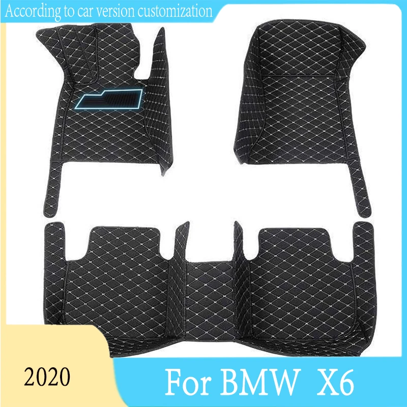 

Автомобильные коврики на заказ для BMW X6 2020, автомобильный Стайлинг, водонепроницаемые декоративные кожаные коврики, аксессуары для салона автомобиля, подставки для ног, коврик