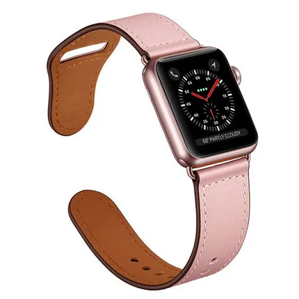 pink Натуральная кожа для apple Watch band 4(iwatch 5) 44 мм 40 мм apple watch 3 2 1 ремешок 42 мм 38 мм Аксессуары для браслета - Цвет ремешка: pink