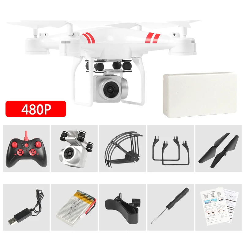 480P Дрон 4k камера HD Wifi Трансмиссия fpv Дрон с воздушным давлением фиксированная высота четырехосный Самолет rc вертолет с камерой - Цвет: 480P