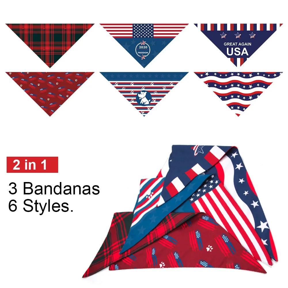 Собачий Бандана с американским флагом собачий шарф для питомца моющийся
