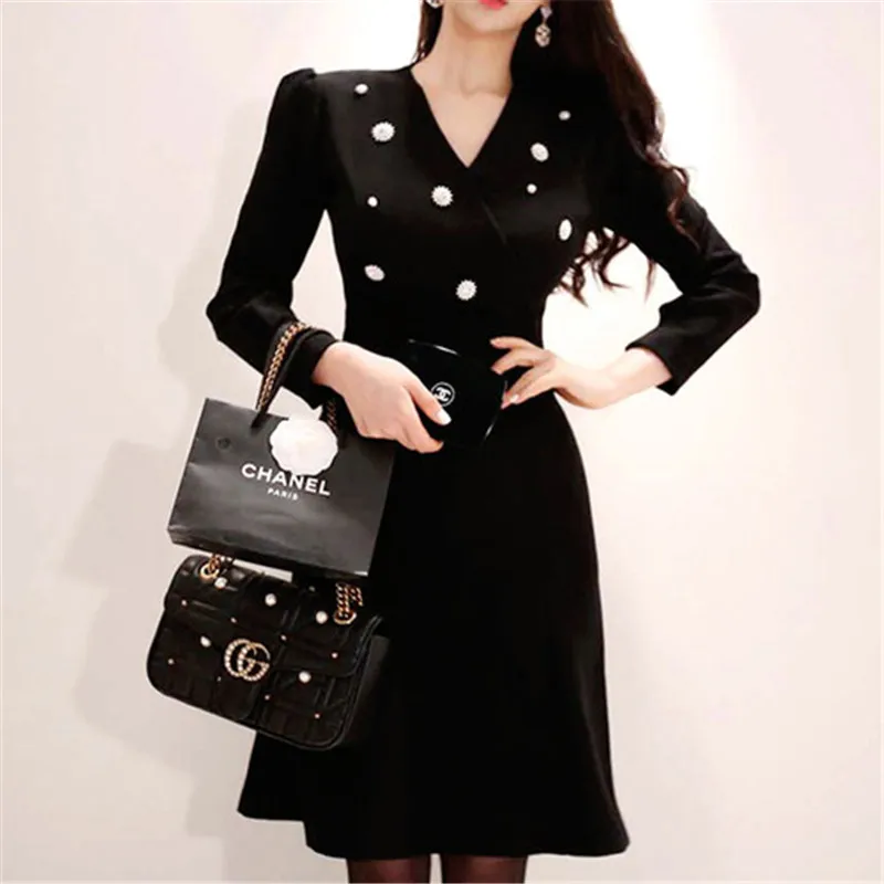 Осенне зимние женские изящные платья с длинными рукавами сексуальное тонкое