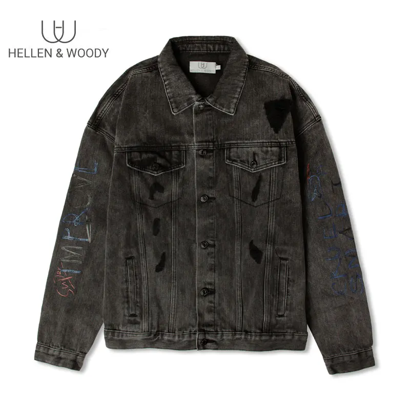 Мужская джинсовая рубашка HW синяя классическая Облегающая с длинным рукавом и