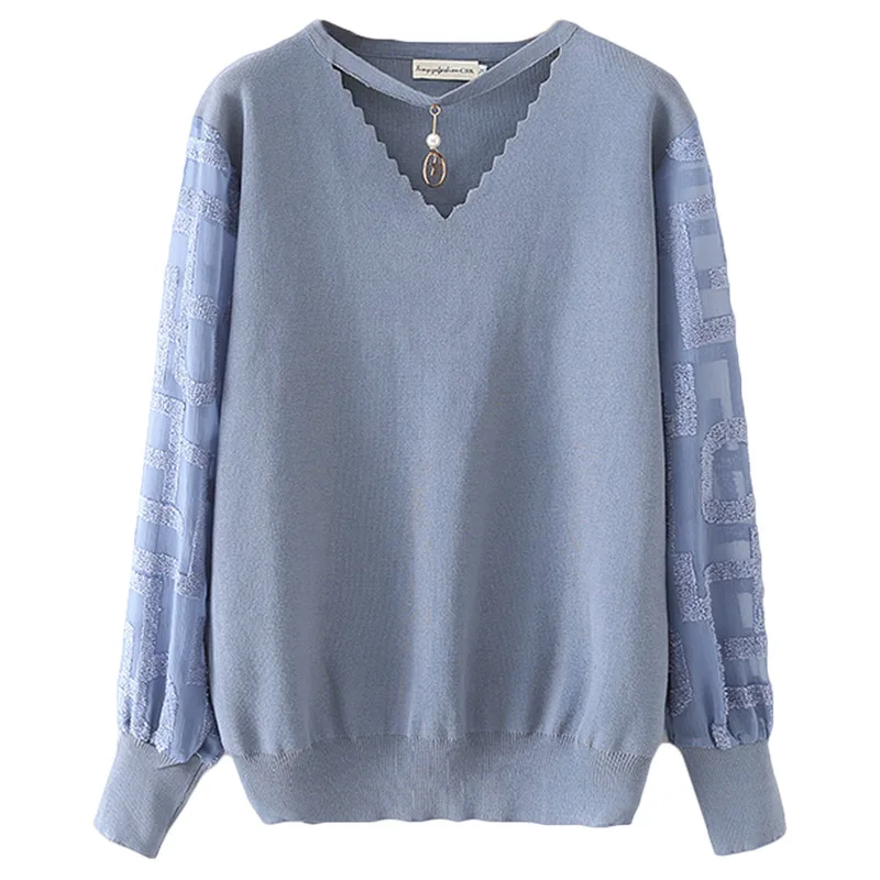 Повседневные незаменимые свитера размера плюс осень 2019 женские модные свободные