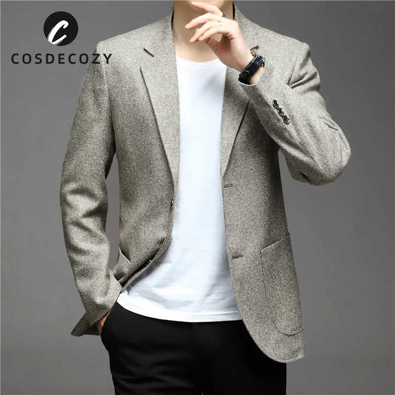 

Cosdecozy Men's Suit Coat Stylish Casual Blazers Tops Male Solid Business Single Breasted Clothing Spring Autumn