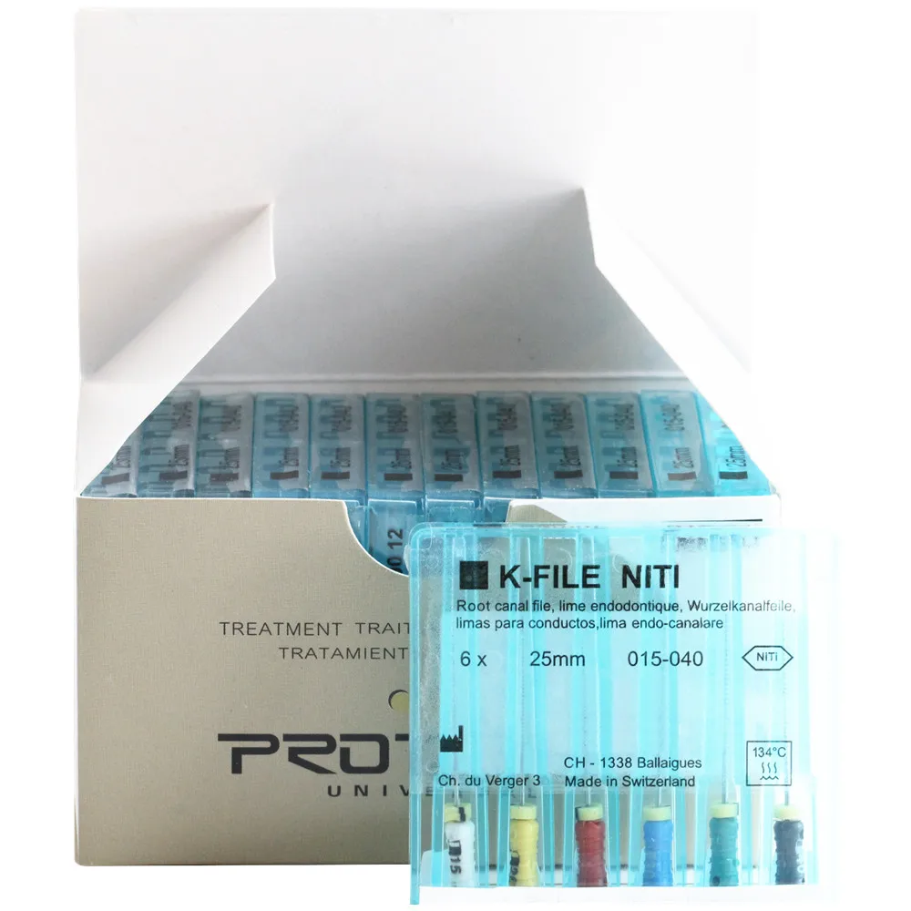 10 Packs Dental K-FILE NiTi Flexible 21/25mm Endo Root Canal Files Hand Use Endodontic Wurzelkanalfeile Limas Para Conductos