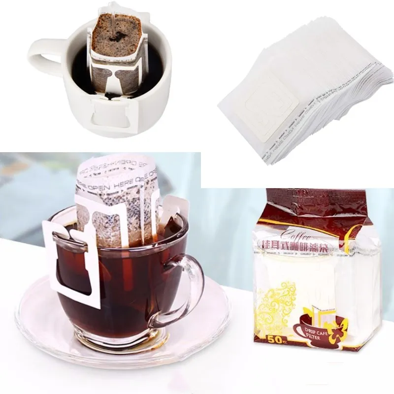 50 шт одноразовые кофейные мешочки набор портативные Висячие Наушники стиль