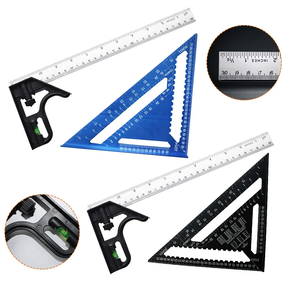 

Aluminum Alloy 12\" Adjustable Combination Square Right Angle Measuring Tool