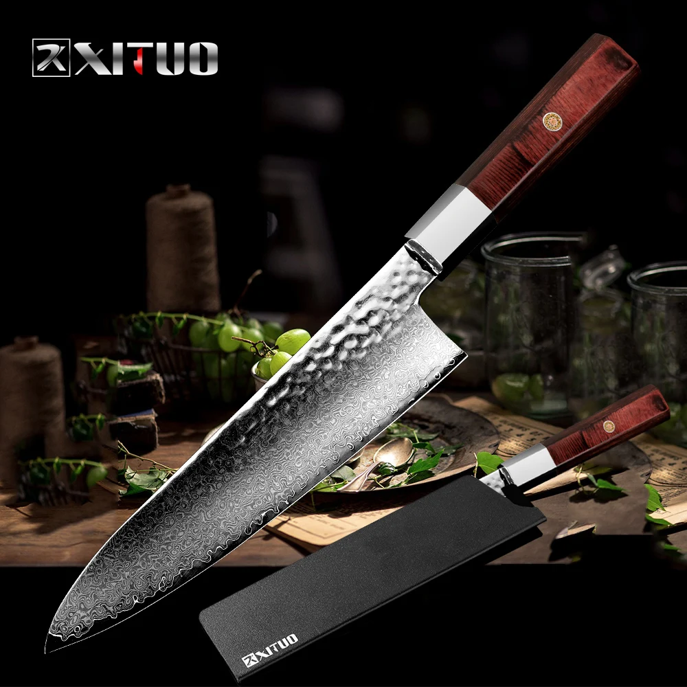 XITUO Кухня шеф повара Ножи 67 слой японский vg10 Дамаск Сталь тесак нож Santoku нарезки