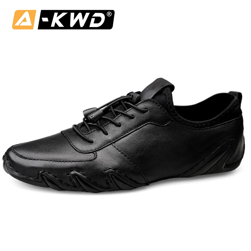 

2020 Fashion Slip On Shoes Men Work Casual Shoes Soft Genuine Leather Men Loafers Moccasins Men's Flats Male Dress Driving Shoes