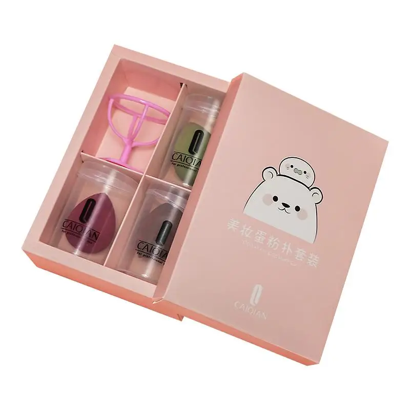 

Beauty Tools Egg Powder Puff Set Box Water Drop Shape Non Latex Dry Wet Dual Purpose