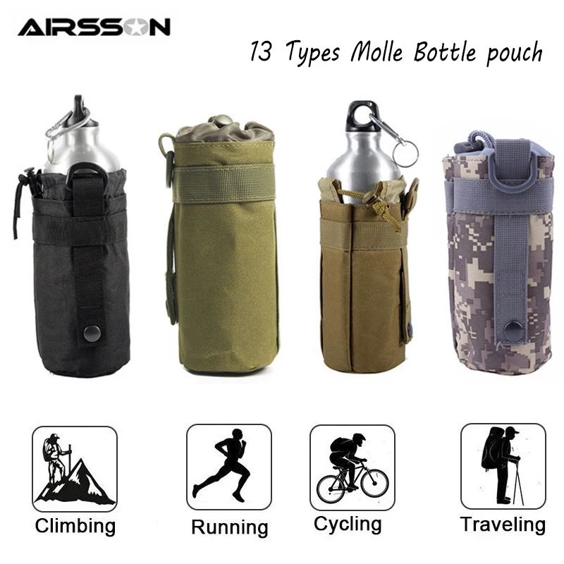 Открытый военный Molle Чехол кемпинг бутылка для воды сумка Открытый Топ выживания чайник держатель 600D полиэстер водонепроницаемый дорожные наборы