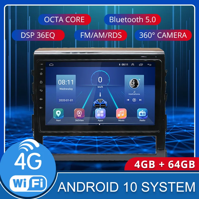 Android 10 0 Автомобильный мультимедийный плеер для Toyota Land Cruiser 2016-2019 2Din автомобильное
