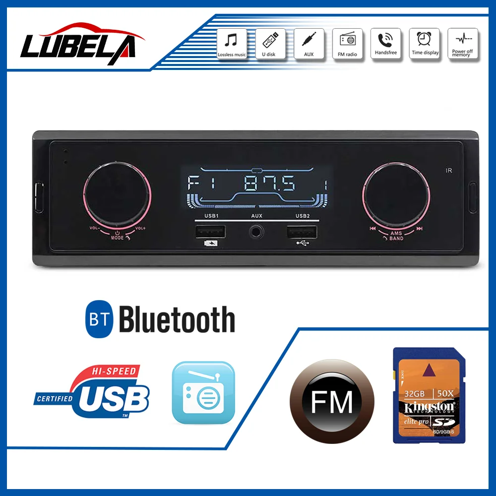 Автомагнитола с поддержкой FM/AM Aux 1 Din 3USB MP3 WMA Bluetooth пультом дистанционного