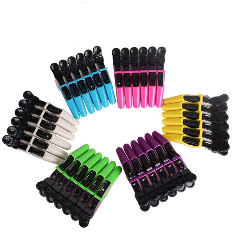 Новинка 6 шт./лот Профессиональный зажим для волос Аллигатор женщин пластиковые