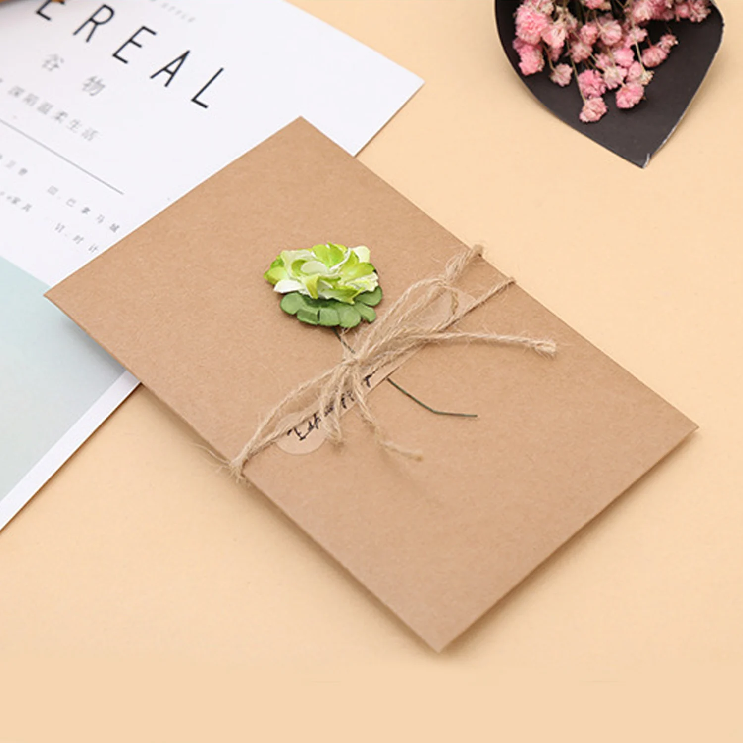 Behogar 10 шт. DIY крафт Бумага спасибо поздравительные открытки Подарочные карты с