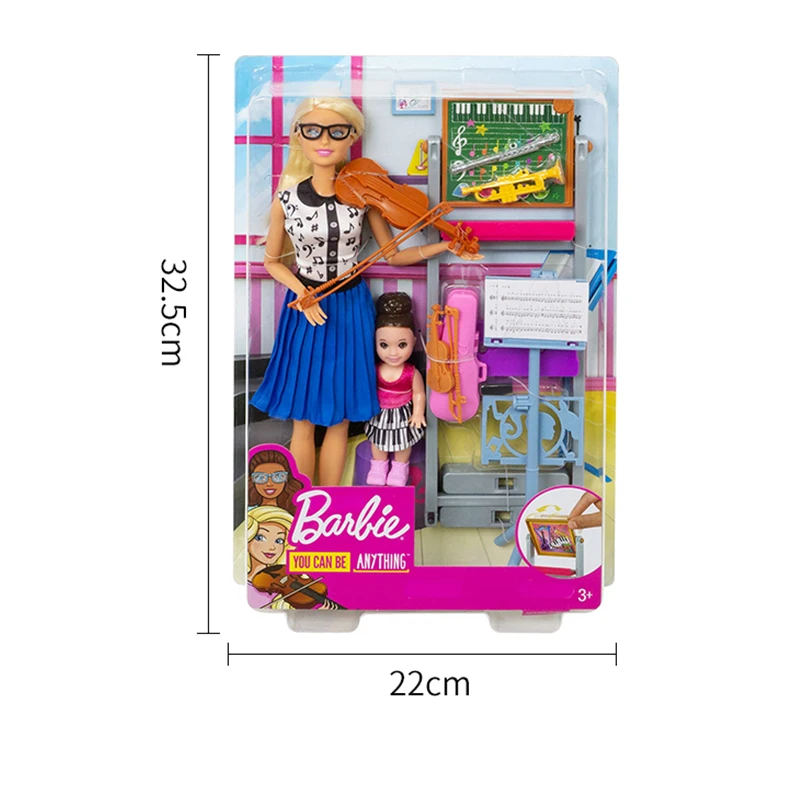 

Original Brand Barbie Joints Move Doll Music Teacher Playset Reborn Baby Birthdays Gifts Boneca Girls Toys for musical Children
